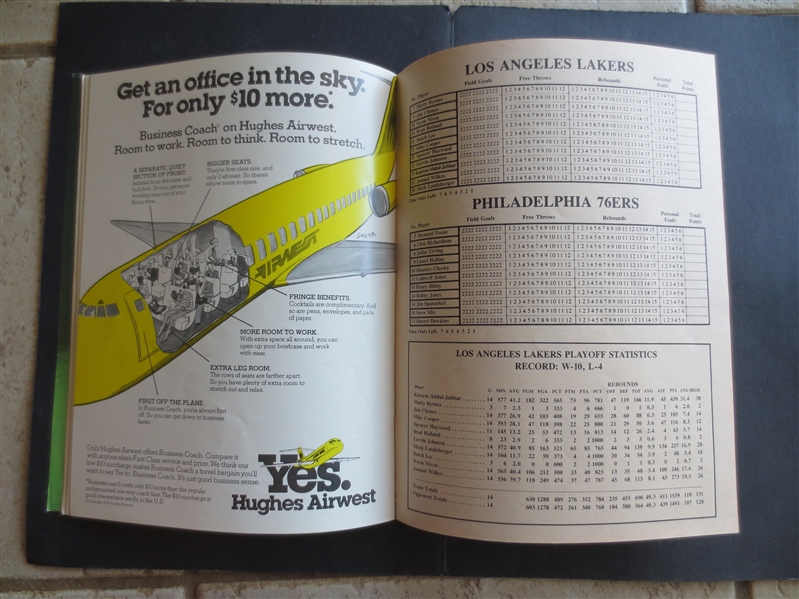 1980 NBA Championship Finals Program Philadelphia 76ers at Los Angeles Lakers  Magic Johnson  Dr. J