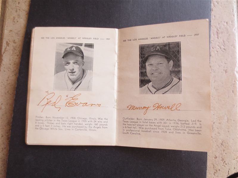 Autographed 1937 Los Angeles Angels PCL Who Am I Yearbook Booklet with 21 signatures including Jigger Statz