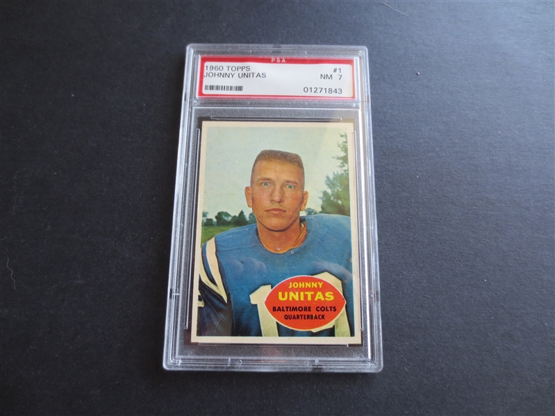 1960 Topps Johnny Unitas PSA 7 NMT Football Card #1