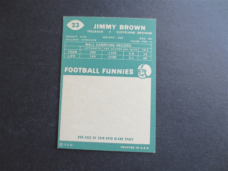 1960 Topps Jimmy Brown Football Card in Beautiful Condition!  #23