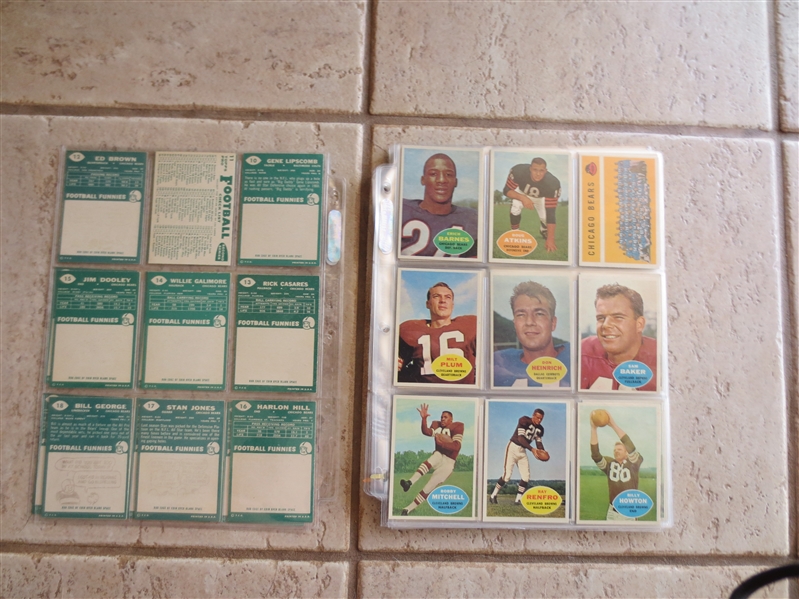 1960 Topps Football NEAR COMPLETE SET 119 of 132 Cards in GREAT Shape!