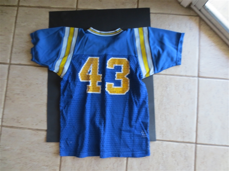 1970's-80's UCLA Mesh Game Worn Medalist Sandknit Football Jersey #43