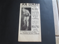 1935 Joe Louis vs. King Levinsky Boxing Handbill 11" x 6"  RARE!