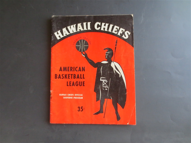 1961-62 Hawaii Chiefs ABL Basketball Program  Very Rare in any condition as the team did not last a season!