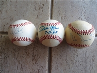 (3) different Autographed Single Signed Star Baseballs: Pete Rose (with COA), Will Clark and Chili Davis