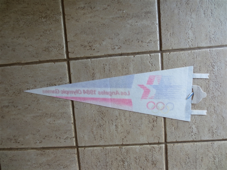 1984 Los Angeles Olympics Pennant Carl Lewis, Mary-Lou Retton  25 across