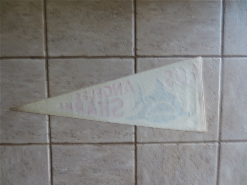 1960's Los Angeles Sharks WHA World Hockey Association Pennant 29.5 inches across