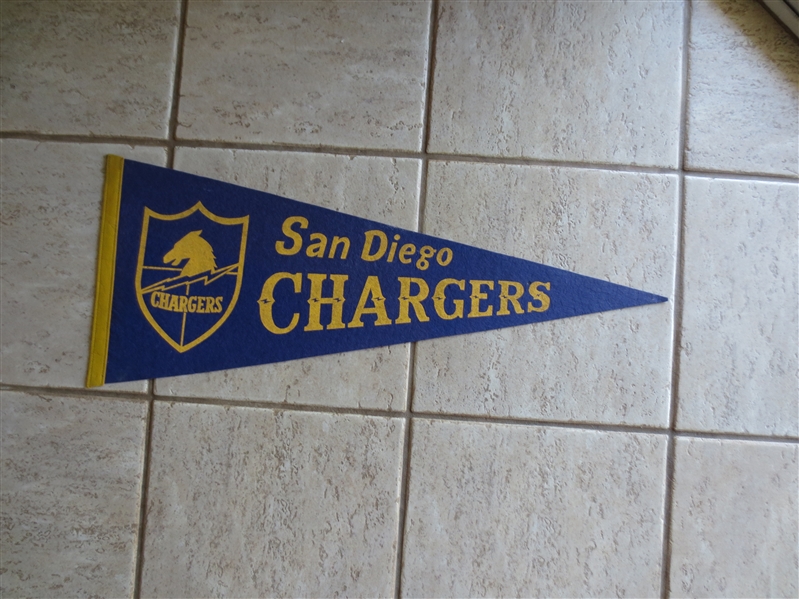 1960's-70's San Diego Chargers Football Pennant 30 across in very nice shape!