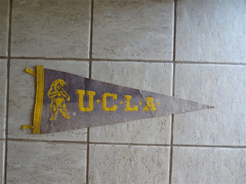 1940's UCLA Heavy Felt Football Pennant --- Tough to find!   30 across