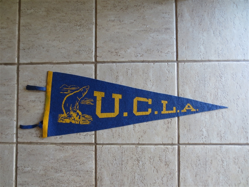 1940's-50's UCLA Heavy Felt Football Pennant in Great Shape---34 across