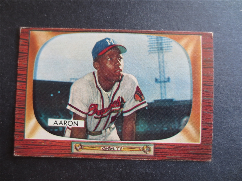 1955 Bowman Hank Aaron Baseball Card #179