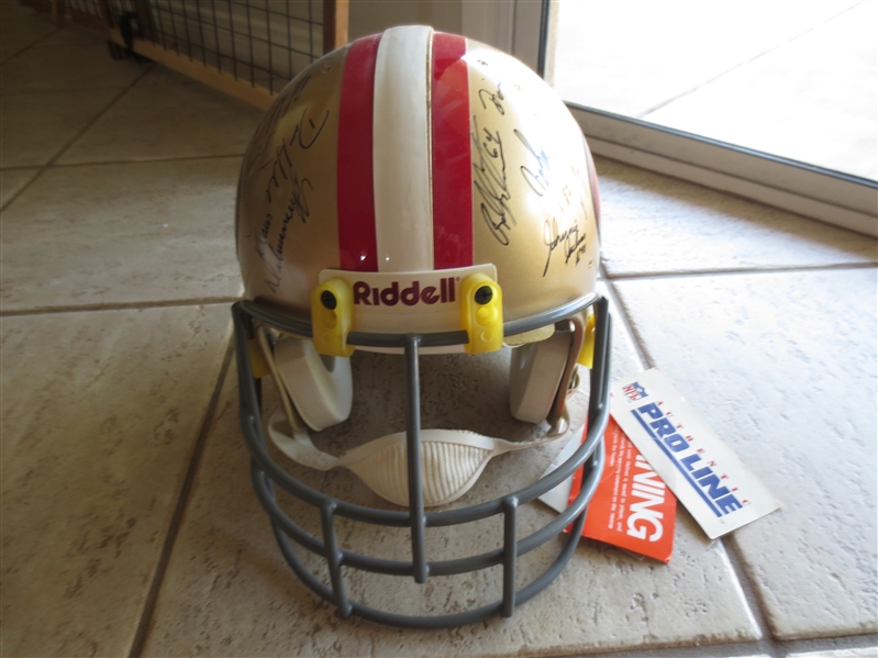 Autographed 1992 San Francisco 49ers Helmet with (44) Signatures including Jerry Rice