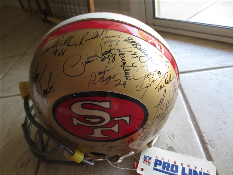 Autographed 1992 San Francisco 49ers Helmet with (44) Signatures including Jerry Rice