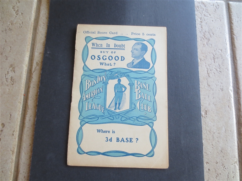 1905 St. Louis Browns at Boston Americans (Red Sox) Scored Baseball Program with Jimmy Collins Pictured on the cover!