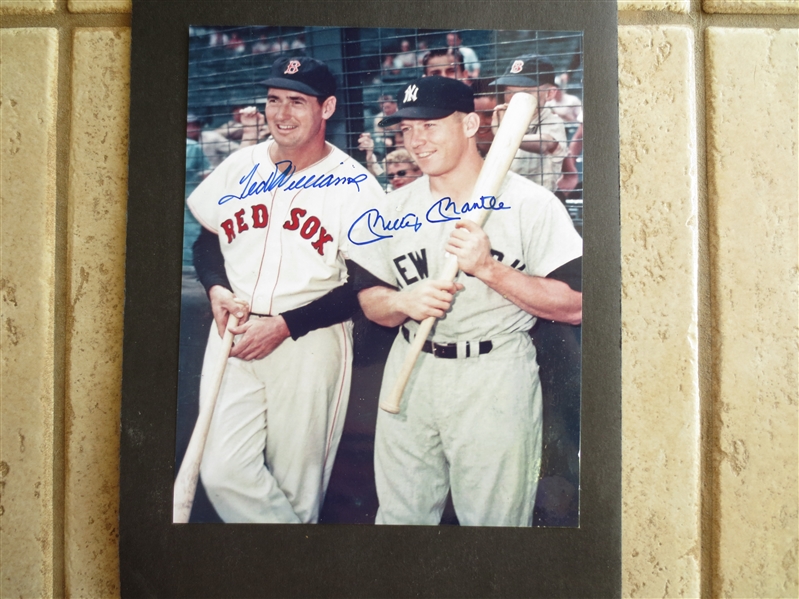 Autographed Mickey Mantle and Ted Williams 8 x 10 Color Photo