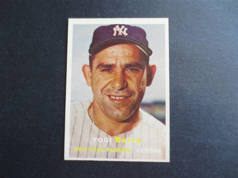 1957 Topps Yogi Berra Baseball Card #2 in Beautiful Condition!  Hall of Famer!