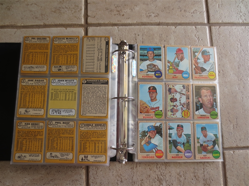 1968 Topps Baseball Card COMPLETE SET in Nice Shape!  WOW!