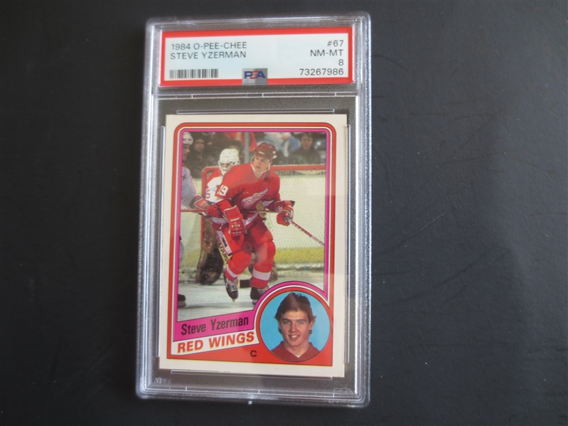 1984 O-Pee-Chee Steve Yzerman PSA 8 NMT-MT Hockey Card #67