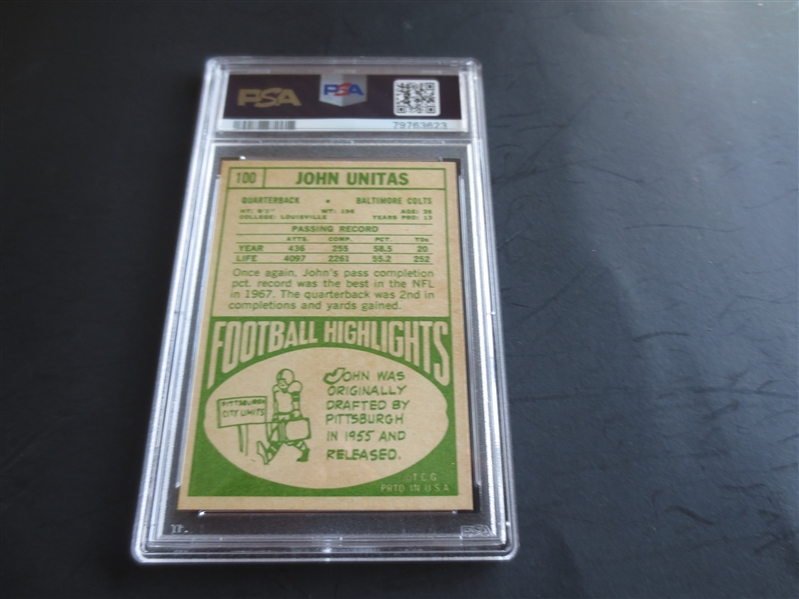 1968 Topps John Unitas PSA 7 NMT Football Card #100