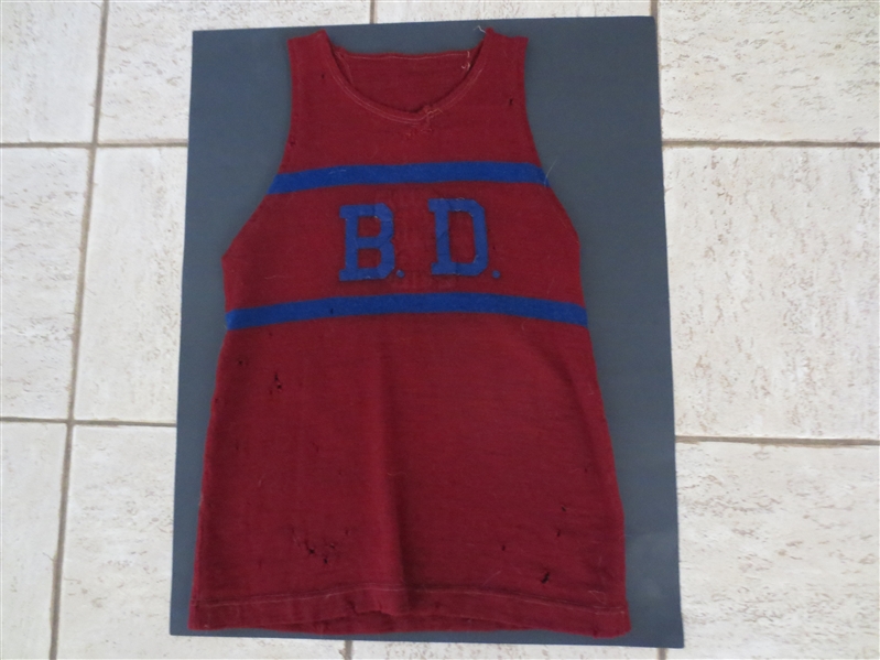 1920's Basketball Reversible Wool Jersey for TWO Teams with Spalding Cloth Label  WOW!