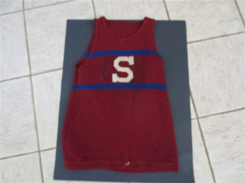 1920's Basketball Reversible Wool Jersey for TWO Teams with Spalding Cloth Label  WOW!