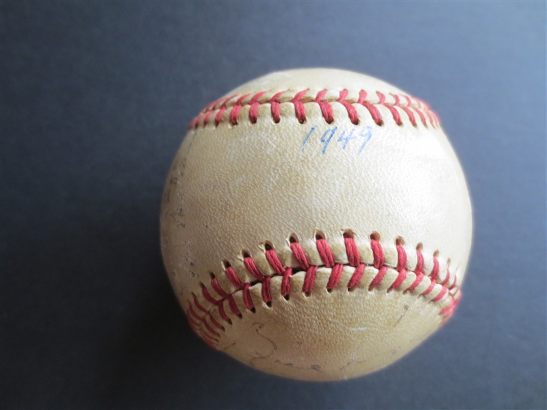 Autographed 1949 New York Giants Baseball with 19 signatures including Hank Thompson