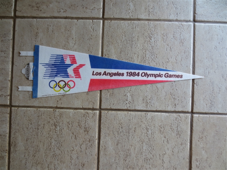 1984 Los Angeles Olympics Pennant Carl Lewis, Mary-Lou Retton  25 across