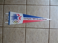 1984 Los Angeles Olympics Pennant Carl Lewis, Mary-Lou Retton  25" across