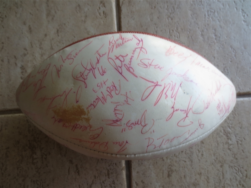 Autographed 1977 Oakland Raiders Team Signed Football with (45) Signatures including Ted Hendricks, Lester Hayes, Willie Brown and Cliff Branch