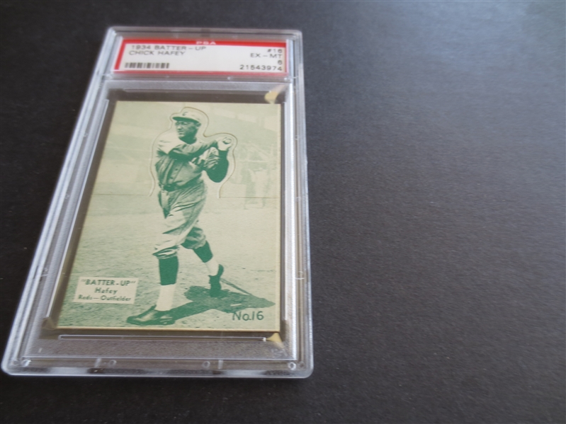 1934 Batter-Up Chick Hafey PSA 6 EX-MT Baseball Card #16  Hall of Famer