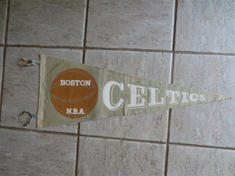 1950's-60's Boston Celtics Felt Basketball Pennant  Bill Russell  32 across