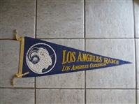 1950s-60s Los Angeles Rams Soft Felt Football Pennant in very nice shape!  34" across