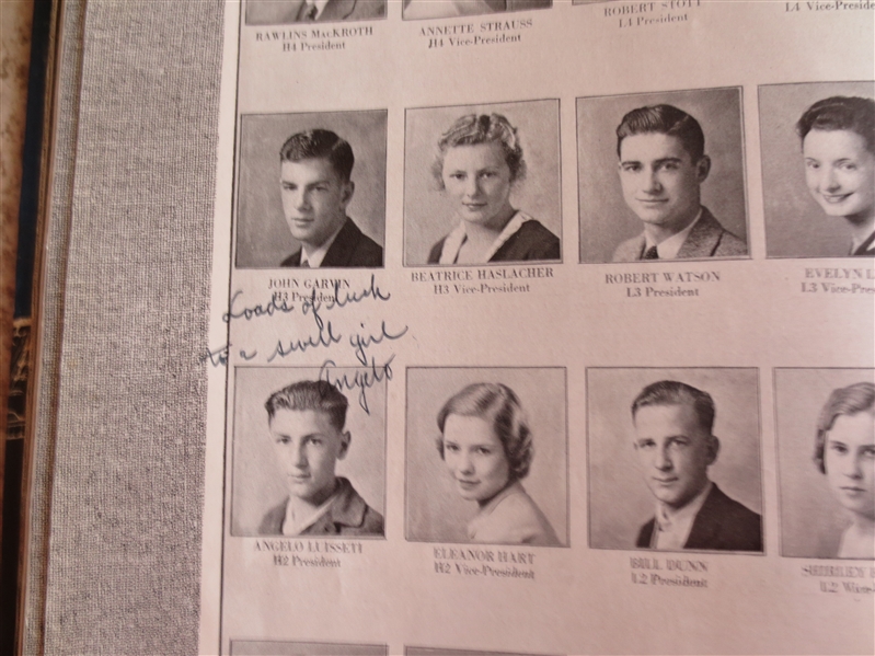 Autographed Hank Luisetti Galileo High School Yearbook Basketball Great Stanford University