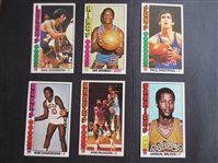 (6) different 1976-77 Topps Basketball Superstar Cards including Nate Archibald in Beautiful Condition