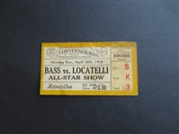 April 30, 1934 Boxing Ticket Benny Bass vs. Locatelli All Star Show at Philadelphia Convention Hall