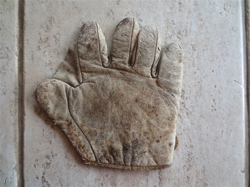 Circa 1900 Full Web Pancake Baseball Glove with Spalding Button