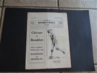 1930 ABL American Basketball League Program with Hall of Famer Nat Holman Playing  VERY RARE!