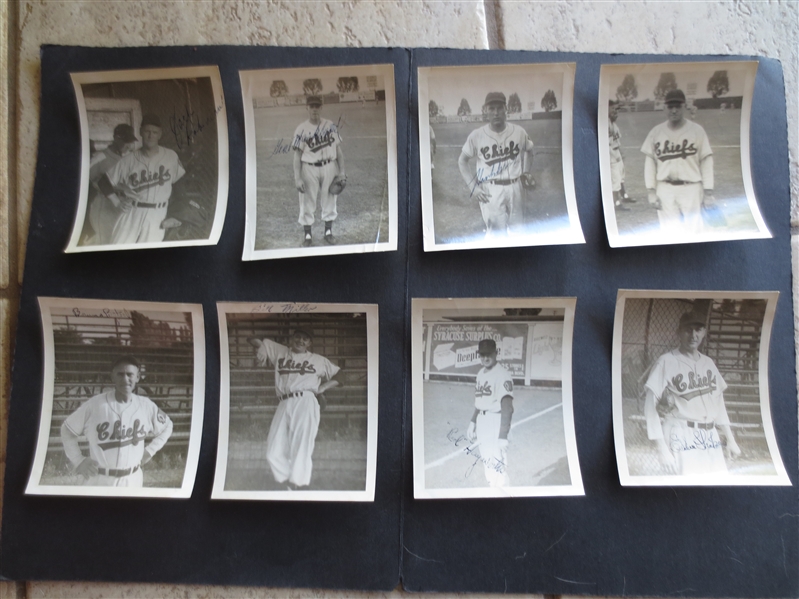 (20) different Autographed 1950's Syracuse Chiefs Photo Snapshots