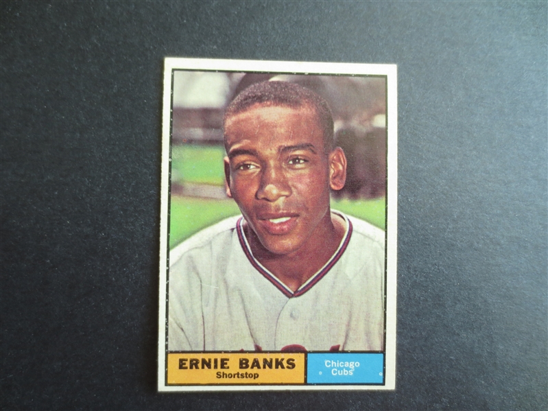 1961 Topps Ernie Banks Baseball Card #350 in Great Shape!  Hall of Famer