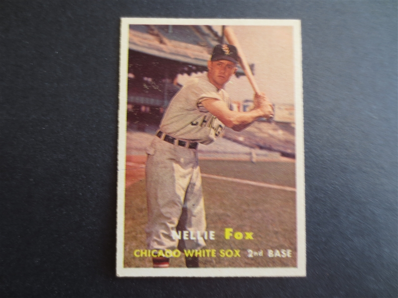 1957 Topps Nellie Fox Baseball Card #38 in Beautiful Shape!  Hall of Famer