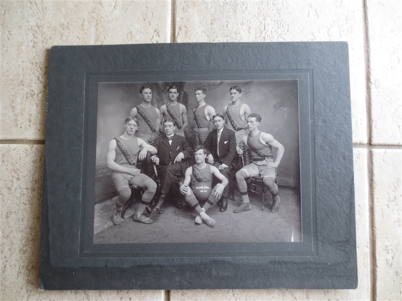 1906-07 Pittsburgh South Side Germans Huge Basketball Cabinet Pro Central Basketball League Photo 10.5 x 13