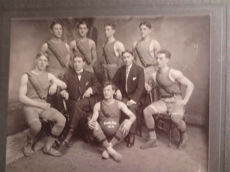 1906-07 Pittsburgh South Side Germans Huge Basketball Cabinet Pro Central Basketball League Photo 10.5 x 13