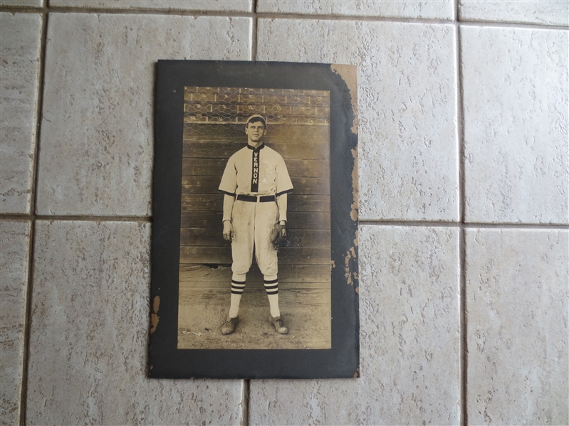 1911 Large PCL Pacific Coast League Baseball Broadside of Al Carson of the Vernon Tigers in Uniiform 16 x 9.25