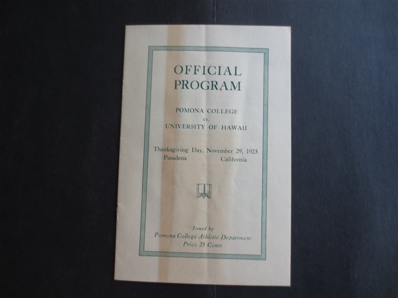 1923 University of Hawaii at Pomona College Football Program in nice shape!