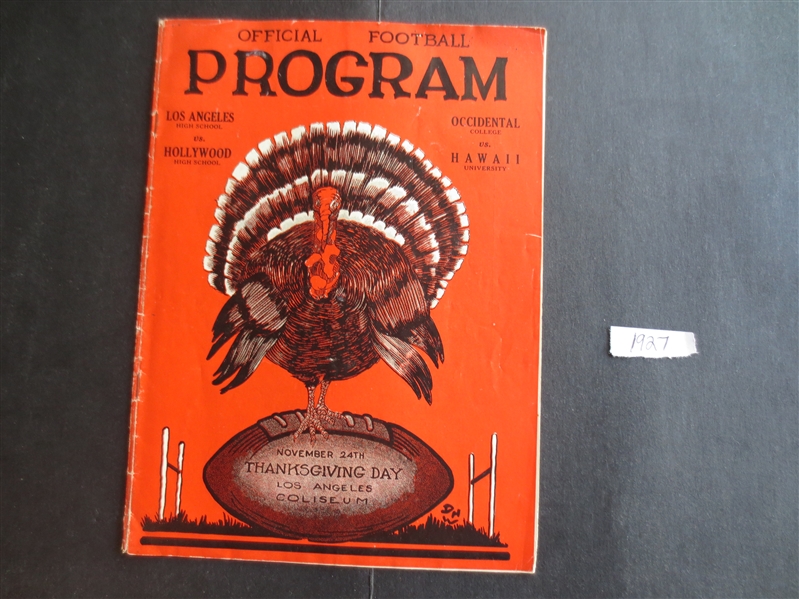 1927 University of Hawaii at Occidental College and LA High vs. Hollywood Football Program