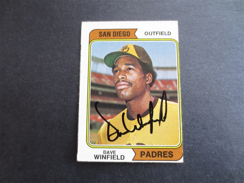 Autographed 1974 Topps Dave Winfield Rookie Baseball Card Hall of Famer