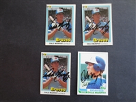 (4) Autographed Dale Murphy Baseball Cards