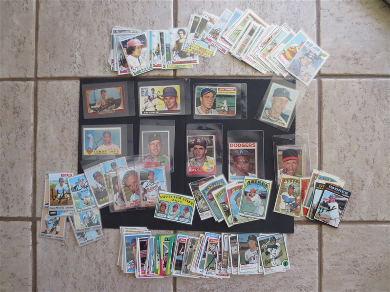 (140) Autographed 1955-73 Baseball Cards with NO HOFers and some duplication