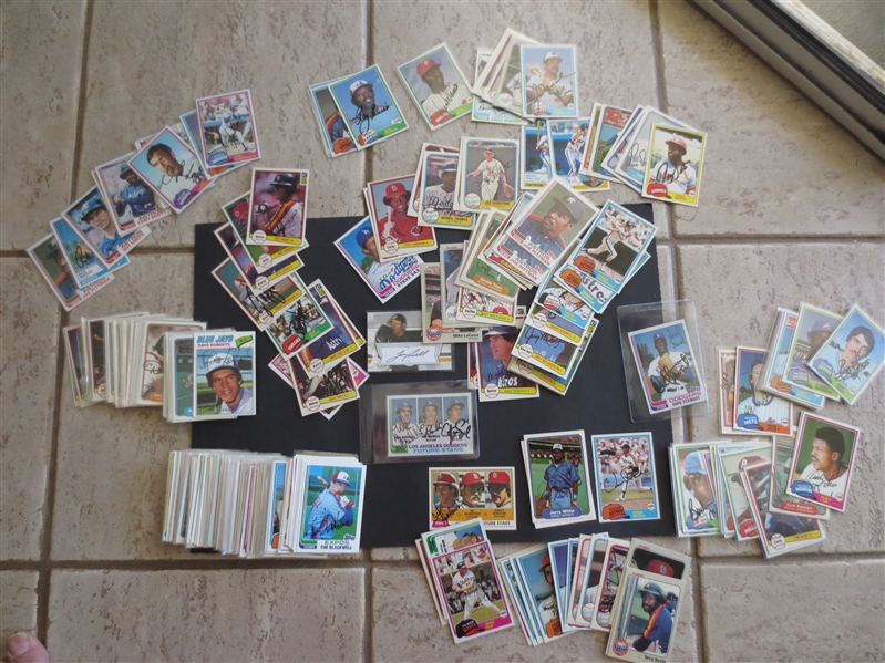 (285) Autographed 1980's Baseball Cards with some duplication and no HOFers