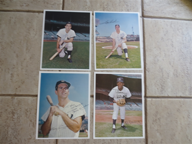 (4) Autographed 1966 New York Yankees Team Issue Photos: Boyer, Tresh, Downing, Richardson